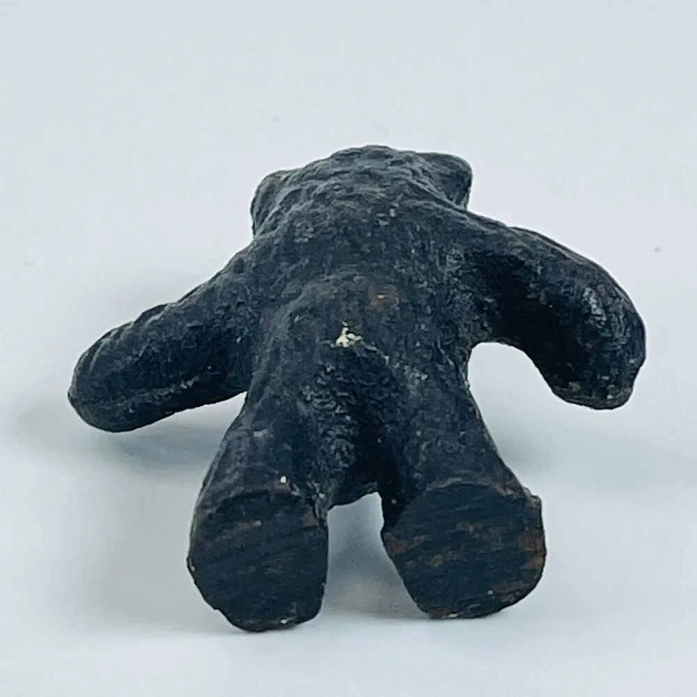 Vintage Cast Iron Teddy Bear Figurine Miniature Standing Brown Bear 1.5